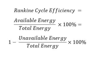 Rankine cycle efficiency calculation
