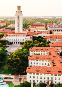 Arial view of the UT Austin campus